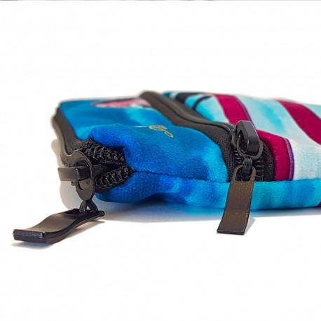 Trousse 2 zips 190x120 mm en velours avec doublure