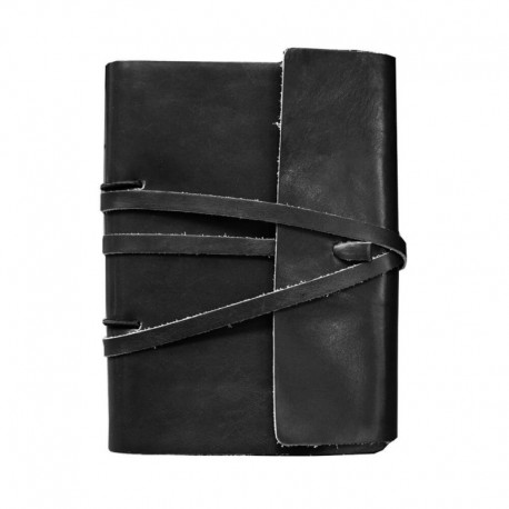 Carnet façon journal A5 avec rabat en cuir