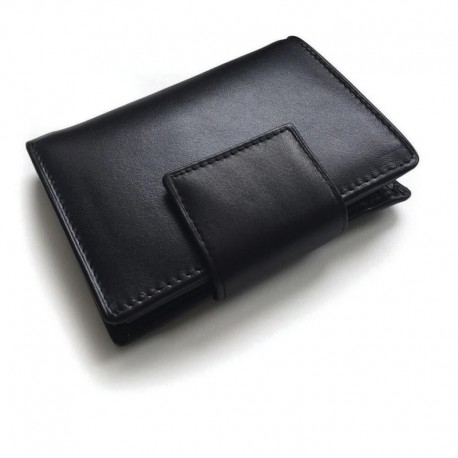Portefeuille avec porte monnaie zippé en cuir Nappa Sandringham