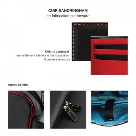 Trousse de toilette en cuir Nappa Sandringham