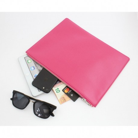 Pochette zippée 318 x 240 x 10 mm en PU ou rPET