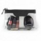 Trousse zippée transparente 185 x 120 x 60 mm en PU ou rPET