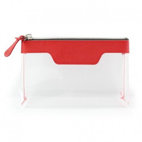 Trousse zippée transparente 185 x 120 x 60 mm en PU ou rPET