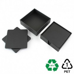 Set de 6 dessous de verre carrés en rPET - STOCK