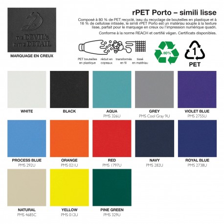 Protège document A5 (1 pochette) en PU, rPET ou cuir