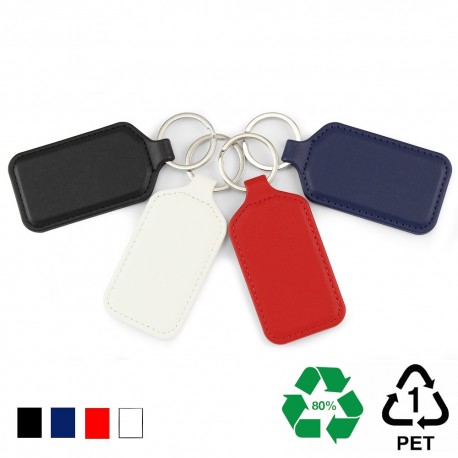 Porte-clé rectangulaire en rPET - STOCK