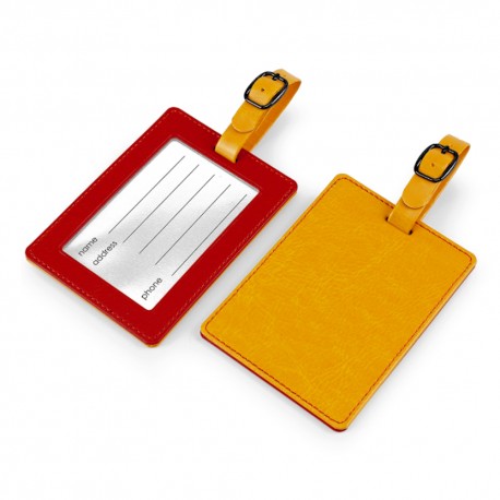 Grande étiquette à bagage rectangulaire en PU ou rPET