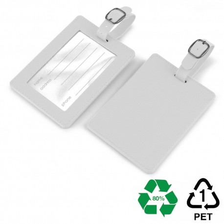 Grande étiquette à bagage rectangulaire en PU ou rPET