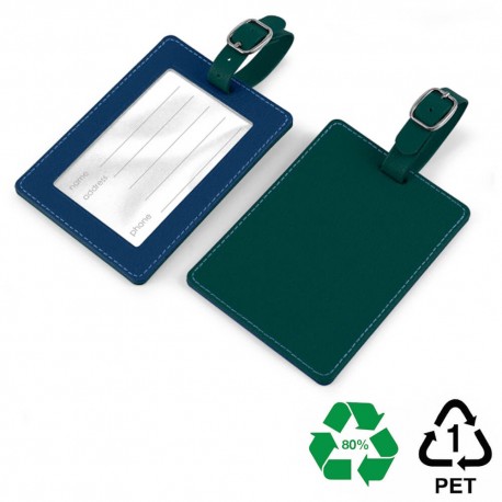 Grande étiquette à bagage rectangulaire en PU ou rPET