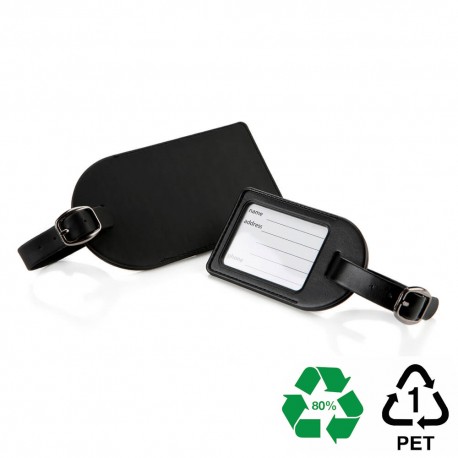 Petite étiquette à bagage sans volet en PU ou rPET