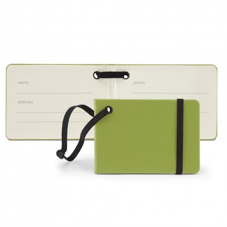 Etiquette à bagage avec élastique en PU ou rPET