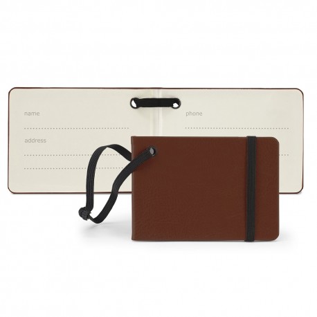 Etiquette à bagage avec élastique en PU ou rPET