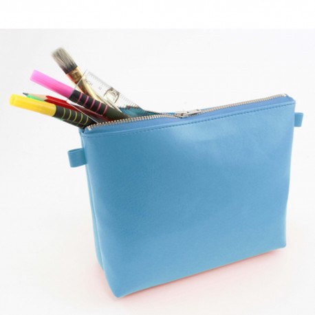 Trousse zippée 210 x 140 x 50 mm en PU ou rPET