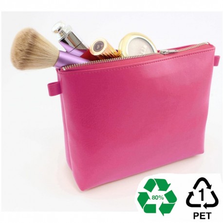 Trousse zippée 210 x 140 x 50 mm en PU ou rPET