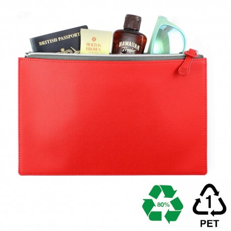 Pochette zippée 281 x 180 x 6 mm en PU ou rPET