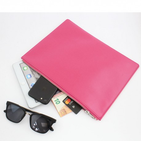 Pochette zippée 318 x 240 x 10 mm en PU ou rPET