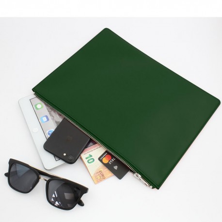 Pochette zippée 318 x 240 x 10 mm en PU ou rPET