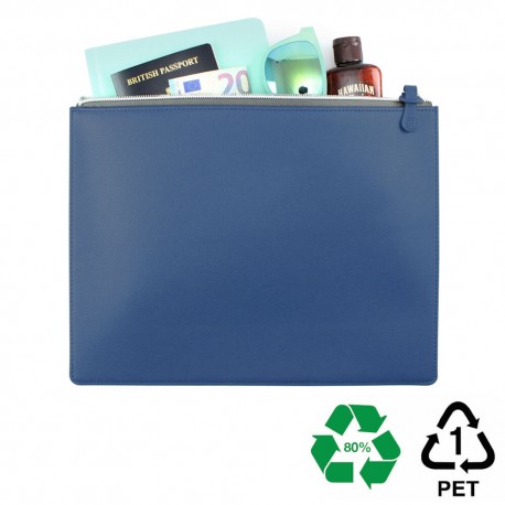 Pochette zippée 318 x 240 x 10 mm en PU ou rPET