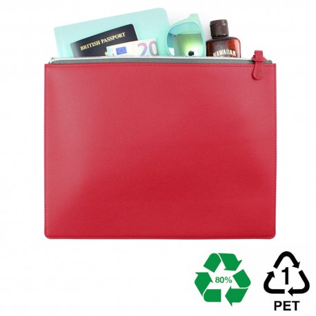 Pochette zippée 318 x 240 x 10 mm en PU ou rPET