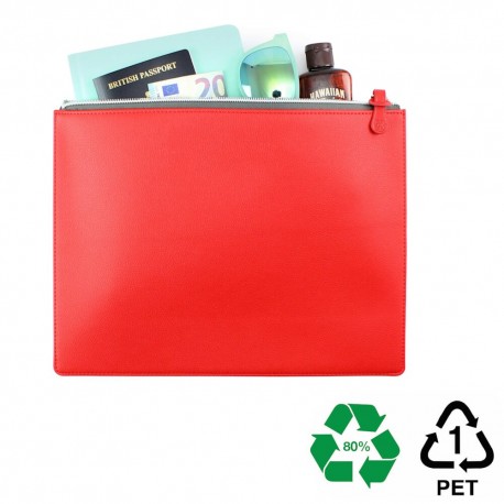 Pochette zippée 318 x 240 x 10 mm en PU ou rPET