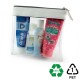 Trousse zippée transparente 185 x 180 x 20 mm en PU ou rPET