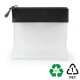 Trousse zippée transparente 185 x 180 x 20 mm en PU ou rPET