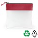 Trousse zippée transparente 185 x 180 x 20 mm en PU ou rPET