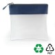 Trousse zippée transparente 185 x 180 x 20 mm en PU ou rPET