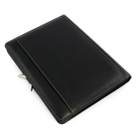 Conférencier zippé A4 en cuir Nappa Sandringham