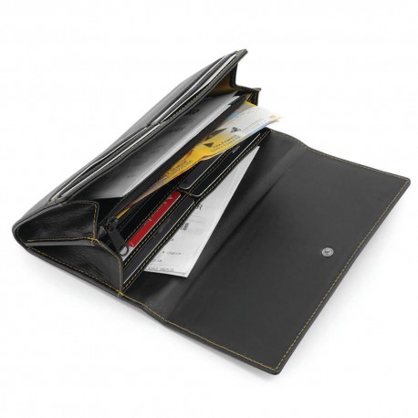 Portefeuille avec porte monnaie zippé en cuir Nappa Sandringham
