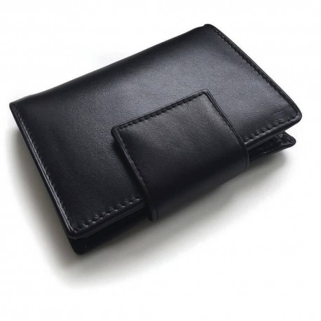Portefeuille avec porte monnaie zippé en cuir Nappa Sandringham