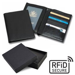 Protège passeport anti-RFiD en cuir Nappa Sandringham