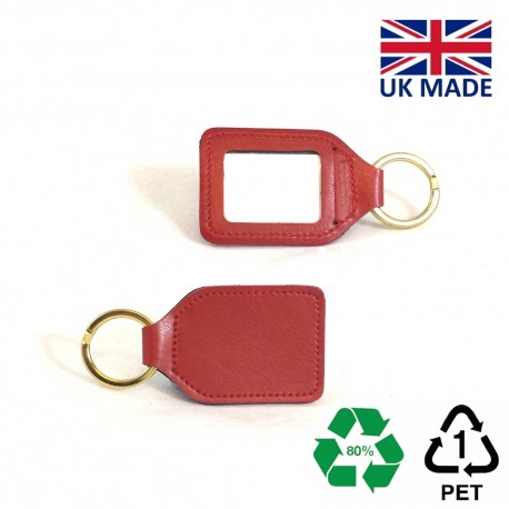 Porte-clé rectangulaire en PU, rPET ou cuir