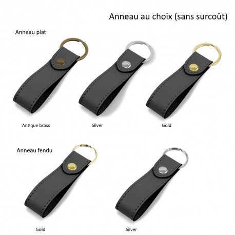 Porte-clé boucle en PU, rPET ou cuir