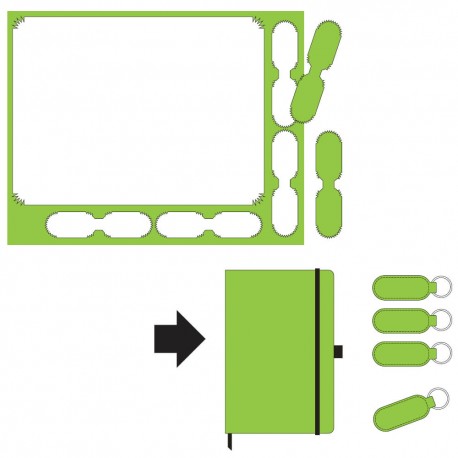 Porte-clé losange uni upcycling en PU, rPET ou cuir