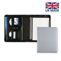 Conférencier zippé A4 avec anneaux en PU ou rPET