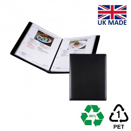 Protège document A4 (4 vues) en PU, rPET ou cuir