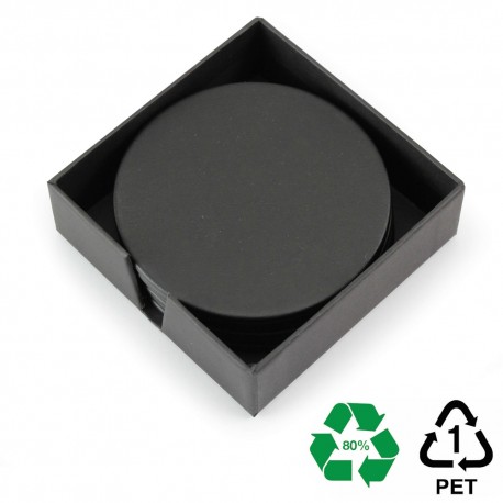 Set de 6 dessous de verre ronds en rPET - STOCK
